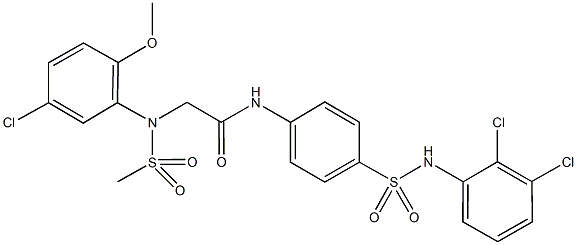 2-[5-chloro-2-methoxy(methylsulfonyl)anilino]-N-{4-[(2,3-dichloroanilino)sulfonyl]phenyl}acetamide Structure