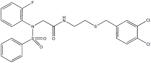 N-{2-[(3,4-dichlorobenzyl)sulfanyl]ethyl}-2-[2-fluoro(phenylsulfonyl)anilino]acetamide|