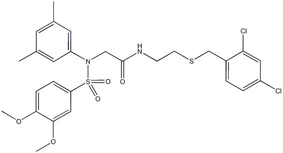 N-{2-[(2,4-dichlorobenzyl)sulfanyl]ethyl}-2-{[(3,4-dimethoxyphenyl)sulfonyl]-3,5-dimethylanilino}acetamide Structure