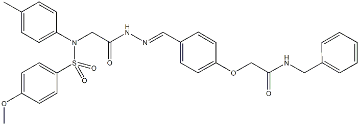 N-benzyl-2-{4-[2-({[(4-methoxyphenyl)sulfonyl]-4-methylanilino}acetyl)carbohydrazonoyl]phenoxy}acetamide Structure