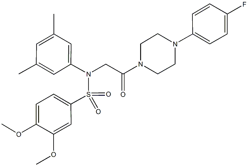 N-(3,5-dimethylphenyl)-N-{2-[4-(4-fluorophenyl)-1-piperazinyl]-2-oxoethyl}-3,4-dimethoxybenzenesulfonamide,506449-15-6,结构式