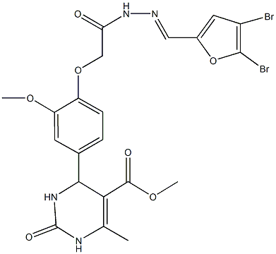 506449-19-0 methyl 4-[4-(2-{2-[(4,5-dibromo-2-furyl)methylene]hydrazino}-2-oxoethoxy)-3-methoxyphenyl]-6-methyl-2-oxo-1,2,3,4-tetrahydro-5-pyrimidinecarboxylate