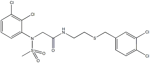 N-{2-[(3,4-dichlorobenzyl)sulfanyl]ethyl}-2-[2,3-dichloro(methylsulfonyl)anilino]acetamide Structure