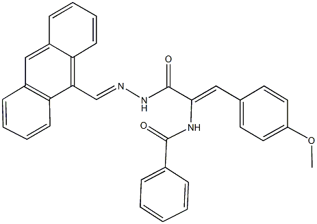 N-[1-{[2-(9-anthrylmethylene)hydrazino]carbonyl}-2-(4-methoxyphenyl)vinyl]benzamide Structure