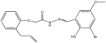 2-(2-allylphenoxy)-N'-(3-bromo-2-hydroxy-5-methoxybenzylidene)acetohydrazide Struktur