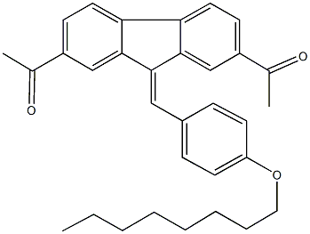 1-{7-acetyl-9-[4-(octyloxy)benzylidene]-9H-fluoren-2-yl}ethanone Struktur