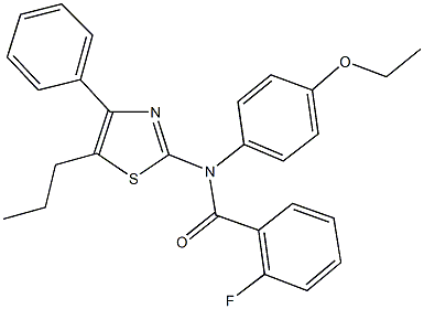 N-(4-ethoxyphenyl)-2-fluoro-N-(4-phenyl-5-propyl-1,3-thiazol-2-yl)benzamide Struktur
