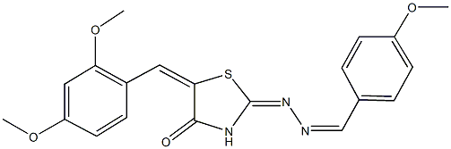 4-methoxybenzaldehyde [5-(2,4-dimethoxybenzylidene)-4-oxo-1,3-thiazolidin-2-ylidene]hydrazone Struktur