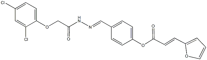 4-{2-[(2,4-dichlorophenoxy)acetyl]carbohydrazonoyl}phenyl 3-(2-furyl)acrylate Struktur