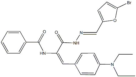 N-{1-({2-[(5-bromo-2-furyl)methylene]hydrazino}carbonyl)-2-[4-(diethylamino)phenyl]vinyl}benzamide Struktur