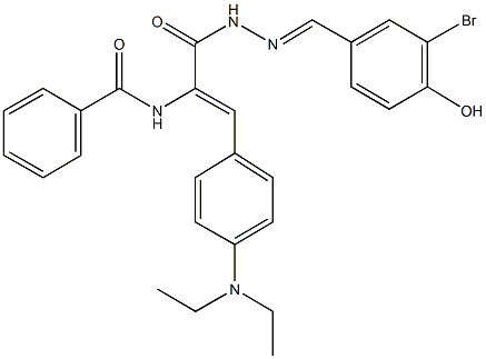 N-{1-{[2-(3-bromo-4-hydroxybenzylidene)hydrazino]carbonyl}-2-[4-(diethylamino)phenyl]vinyl}benzamide,507448-35-3,结构式