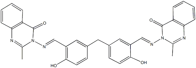 3-{[2-hydroxy-5-(4-hydroxy-3-{[(2-methyl-4-oxo-3(4H)-quinazolinyl)imino]methyl}benzyl)benzylidene]amino}-2-methyl-4(3H)-quinazolinone Structure