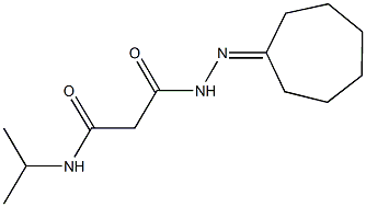 3-(2-cycloheptylidenehydrazino)-N-isopropyl-3-oxopropanamide 化学構造式