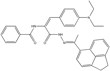 N-[2-[4-(diethylamino)phenyl]-1-({2-[1-(1,2-dihydro-5-acenaphthylenyl)ethylidene]hydrazino}carbonyl)vinyl]benzamide 结构式