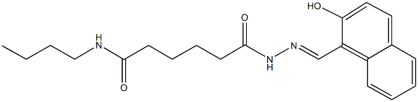 N-butyl-6-{2-[(2-hydroxy-1-naphthyl)methylene]hydrazino}-6-oxohexanamide Struktur