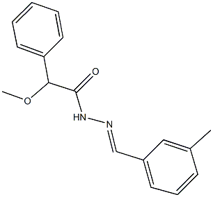 2-methoxy-N'-(3-methylbenzylidene)-2-phenylacetohydrazide 化学構造式