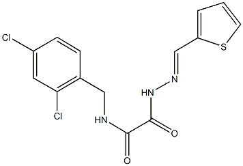 N-(2,4-dichlorobenzyl)-2-oxo-2-[2-(2-thienylmethylene)hydrazino]acetamide 化学構造式