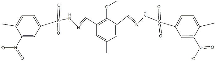 3-nitro-N'-{3-[2-({3-nitro-4-methylphenyl}sulfonyl)carbohydrazonoyl]-2-methoxy-5-methylbenzylidene}-4-methylbenzenesulfonohydrazide Structure