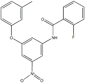 2-fluoro-N-[3-nitro-5-(3-methylphenoxy)phenyl]benzamide 化学構造式