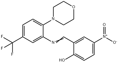 4-nitro-2-({[2-(4-morpholinyl)-5-(trifluoromethyl)phenyl]imino}methyl)phenol 结构式