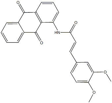 3-(3,4-dimethoxyphenyl)-N-(9,10-dioxo-9,10-dihydro-1-anthracenyl)acrylamide,508178-43-6,结构式