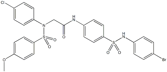 N-{4-[(4-bromoanilino)sulfonyl]phenyl}-2-{4-chloro[(4-methoxyphenyl)sulfonyl]anilino}acetamide Structure