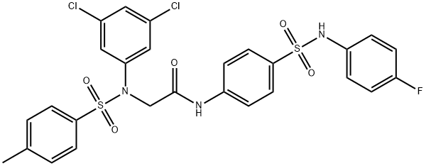 2-{3,5-dichloro[(4-methylphenyl)sulfonyl]anilino}-N-{4-[(4-fluoroanilino)sulfonyl]phenyl}acetamide Structure