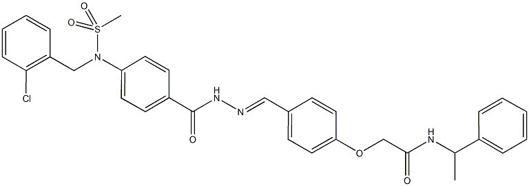 2-[4-(2-{4-[(2-chlorobenzyl)(methylsulfonyl)amino]benzoyl}carbohydrazonoyl)phenoxy]-N-(1-phenylethyl)acetamide 结构式