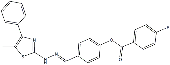 4-[2-(5-methyl-4-phenyl-1,3-thiazol-2-yl)carbohydrazonoyl]phenyl 4-fluorobenzoate Struktur