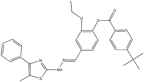 2-ethoxy-4-[2-(5-methyl-4-phenyl-1,3-thiazol-2-yl)carbohydrazonoyl]phenyl 4-tert-butylbenzoate Structure