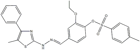 2-ethoxy-4-[2-(5-methyl-4-phenyl-1,3-thiazol-2-yl)carbohydrazonoyl]phenyl 4-methylbenzenesulfonate Structure