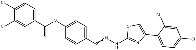 4-{2-[4-(2,4-dichlorophenyl)-1,3-thiazol-2-yl]carbohydrazonoyl}phenyl 3,4-dichlorobenzoate Struktur