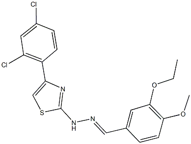 3-ethoxy-4-methoxybenzaldehyde [4-(2,4-dichlorophenyl)-1,3-thiazol-2-yl]hydrazone Struktur