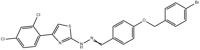 4-[(4-bromobenzyl)oxy]benzaldehyde [4-(2,4-dichlorophenyl)-1,3-thiazol-2-yl]hydrazone Struktur