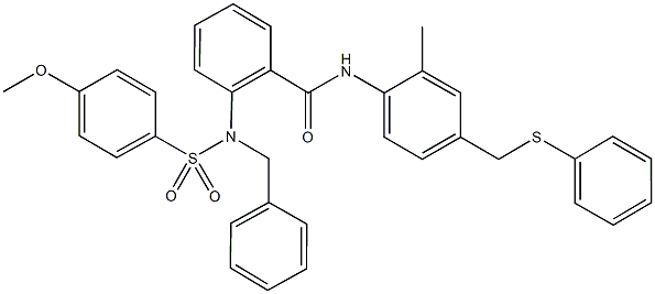 508184-68-7 2-{benzyl[(4-methoxyphenyl)sulfonyl]amino}-N-{2-methyl-4-[(phenylsulfanyl)methyl]phenyl}benzamide