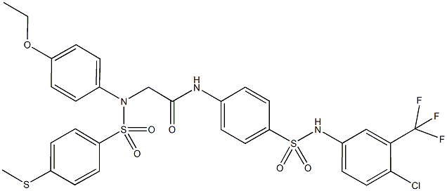 N-(4-{[4-chloro-3-(trifluoromethyl)anilino]sulfonyl}phenyl)-2-(4-ethoxy{[4-(methylsulfanyl)phenyl]sulfonyl}anilino)acetamide,508184-75-6,结构式