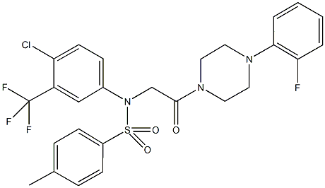 N-[4-chloro-3-(trifluoromethyl)phenyl]-N-{2-[4-(2-fluorophenyl)-1-piperazinyl]-2-oxoethyl}-4-methylbenzenesulfonamide Structure