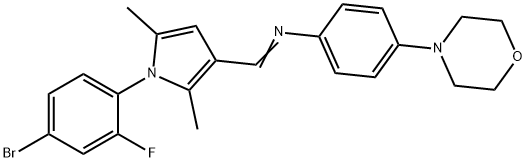 N-{[1-(4-bromo-2-fluorophenyl)-2,5-dimethyl-1H-pyrrol-3-yl]methylene}-N-[4-(4-morpholinyl)phenyl]amine 结构式