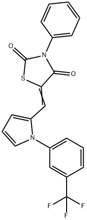 3-phenyl-5-({1-[3-(trifluoromethyl)phenyl]-1H-pyrrol-2-yl}methylene)-1,3-thiazolidine-2,4-dione Structure