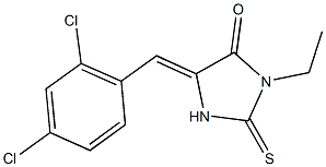 5-(2,4-dichlorobenzylidene)-3-ethyl-2-thioxoimidazolidin-4-one Struktur