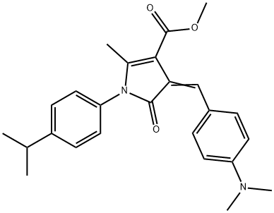 methyl 4-[4-(dimethylamino)benzylidene]-1-(4-isopropylphenyl)-2-methyl-5-oxo-4,5-dihydro-1H-pyrrole-3-carboxylate 结构式