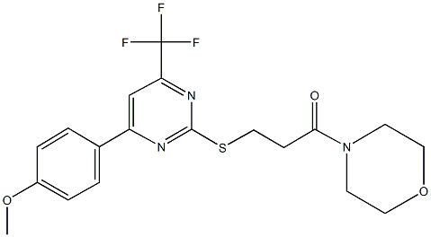 4-(3-{[4-(4-methoxyphenyl)-6-(trifluoromethyl)-2-pyrimidinyl]sulfanyl}propanoyl)morpholine,510711-07-6,结构式