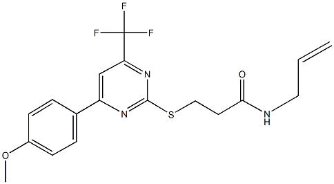 N-allyl-3-{[4-(4-methoxyphenyl)-6-(trifluoromethyl)-2-pyrimidinyl]sulfanyl}propanamide Structure