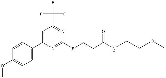 510711-28-1 N-(2-methoxyethyl)-3-{[4-(4-methoxyphenyl)-6-(trifluoromethyl)-2-pyrimidinyl]sulfanyl}propanamide