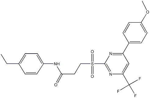 510711-90-7 N-(4-ethylphenyl)-3-{[4-(4-methoxyphenyl)-6-(trifluoromethyl)-2-pyrimidinyl]sulfonyl}propanamide