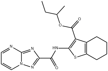 sec-butyl 2-[([1,2,4]triazolo[1,5-a]pyrimidin-2-ylcarbonyl)amino]-4,5,6,7-tetrahydro-1-benzothiophene-3-carboxylate Structure