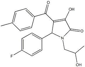 5-(4-fluorophenyl)-3-hydroxy-1-(2-hydroxypropyl)-4-(4-methylbenzoyl)-1,5-dihydro-2H-pyrrol-2-one Struktur