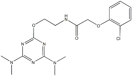 N-(2-{[4,6-bis(dimethylamino)-1,3,5-triazin-2-yl]oxy}ethyl)-2-(2-chlorophenoxy)acetamide Structure