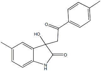 3-hydroxy-5-methyl-3-[2-(4-methylphenyl)-2-oxoethyl]-1,3-dihydro-2H-indol-2-one Structure