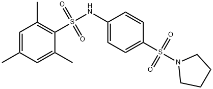 2,4,6-trimethyl-N-[4-(pyrrolidin-1-ylsulfonyl)phenyl]benzenesulfonamide Structure